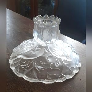 Fenton Waterlily Glass Candleholder